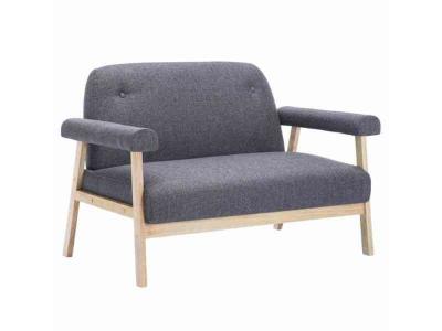 VIDAXL Canap&eacute; &agrave; 2 places Tissu Gris fonc&eacute;  Dark grey