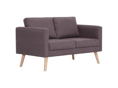 VIDAXL  - Canap&eacute; &agrave; 2 places Tissu Taupe Taupe