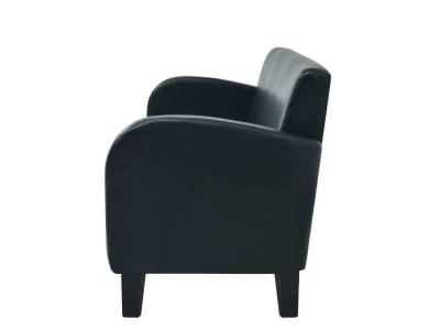 VIDAXL Canap&eacute; &agrave; 3 places cuir synth&eacute;tique noir