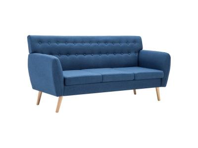 VIDAXL  Canap&eacute; &agrave; 3 places Tapisserie en tissu 172x70x82 cm Bleu 