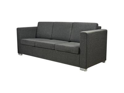 VIDAXL  - Canap&eacute; &agrave; 3 places Tissu Gris fonc&eacute; Gris fonc&eacute;