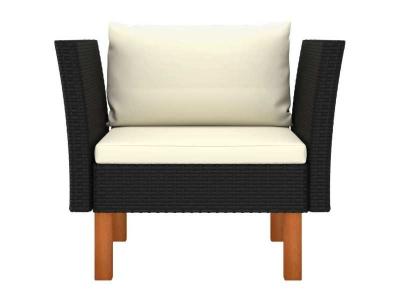 VIDAXL  Canap&eacute; De Jardin R&eacute;sine Tress&eacute;e Et Bois D'eucalyptus Massif