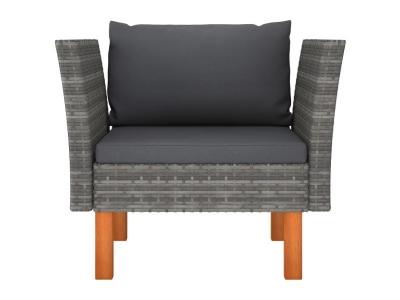 VIDAXL Canap&eacute; de jardin R&eacute;sine tress&eacute;e et bois d'eucalyptus massif