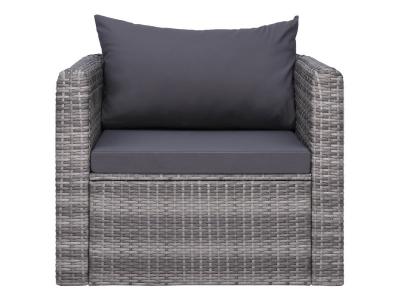VIDAXL Chaise de jardin avec coussin et oreiller R&eacute;sine tress&eacute;e Gris
