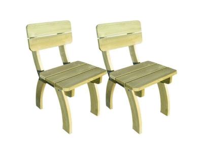 VIDAXL  chaises de jardin 2 pcs en bois de pin impr&eacute;gn&eacute; 273755