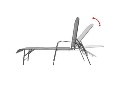 VIDAXL  - Chaises longues 2 pcs avec table Acier Anthracite Anthracite