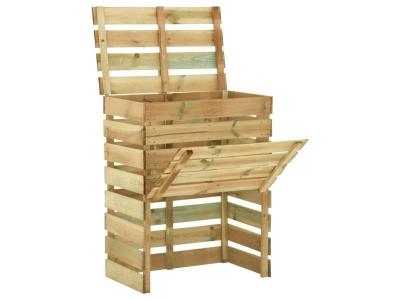 VIDAXL Composteur de jardin &agrave; lattes 3 pcs 80x50x100 cm Pin impr&eacute;gn&eacute;