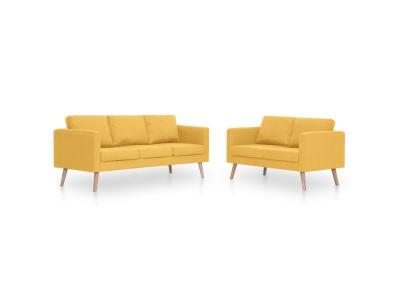 VIDAXL  - Ensemble de canap&eacute; 2 pcs Tissu Jaune Yellow
