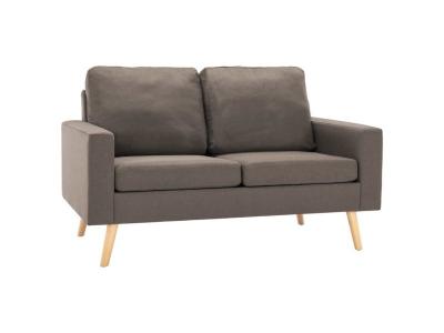 VIDAXL Ensemble de canap&eacute;s 2 pcs Tissu Taupe  - Taupe
