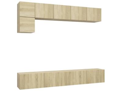 VIDAXL  ensemble de meuble tv 5 pcs ch&ecirc;ne sonoma agglom&eacute;r&eacute;