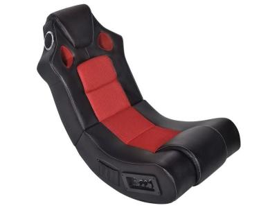 VIDAXL  - Fauteuil &agrave; bascule &agrave; enceinte Noir et rouge Similicuir
