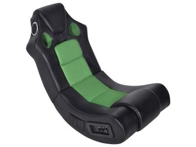 VIDAXL  - Fauteuil &agrave; Bascule &agrave; Enceinte Similicuir Noir et Vert Vert