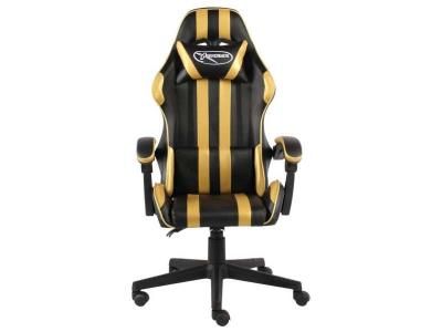 VIDAXL  fauteuil de jeux vid&eacute;o noir et dor&eacute; similicuir 20520