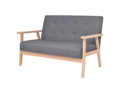 VIDAXL Jeu de canap&eacute; 2 pcs tissu gris fonc&eacute;