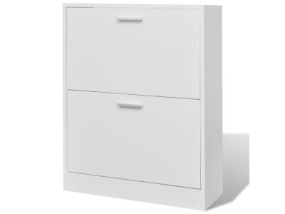 Vidaxl - Meuble &agrave; chaussures en bois avec 2 compartiments Blanc Blanc
