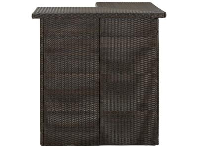 Vidaxl Meuble De Bar De Jardin 16pcs Et Coussins R&eacute;sine Tress&eacute;e Marron