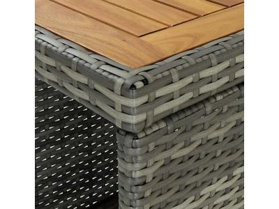 Meuble de bar de jardin 5 pcs et coussins R&eacute;sine tress&eacute;e Gris