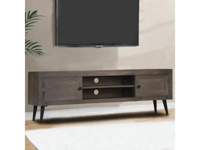 VIDAXL Meuble TV Bois massif de manguier 140 x 30 x 45 cm  - Gris
