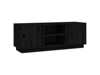VIDAXL  meuble tv noir 110x35x40,5 cm bois de pin massif