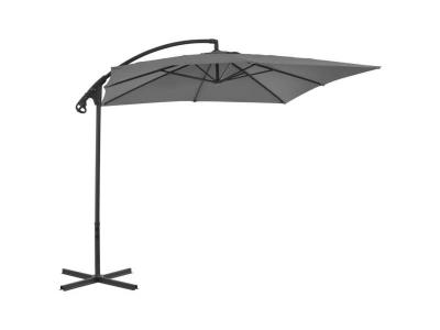 VIDAXL Parasol en porte-&agrave;-feux avec m&acirc;t en acier 250x250 cm Anthracite