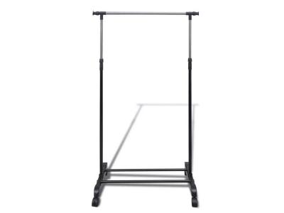 Vidaxl - Port-manteau r&eacute;glable 4 roulettes 1 rail d'accrochage Noir