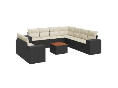 VIDAXL  Salon de jardin 10 pcs - Noir