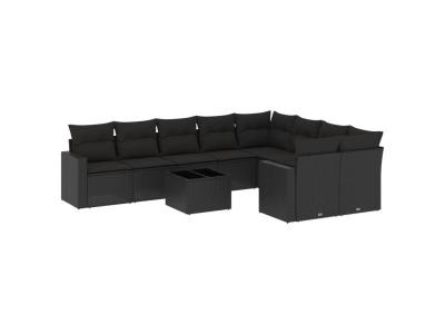 VIDAXL  Salon de jardin - 10 pcs - Noir