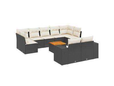VIDAXL  Salon de jardin 10 pcs - Noir