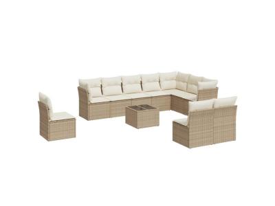 VIDAXL  Salon de jardin 11 pcs Beige