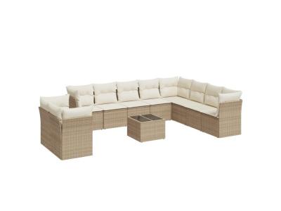 VIDAXL  Salon de jardin - 11 pcs, Beige