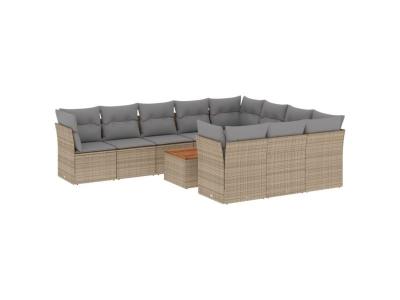 VIDAXL  - Ensemble de jardin 11 pcs avec coussins beige