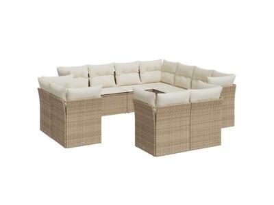 VIDAXL  Salon de jardin - 11 pcs - Beige