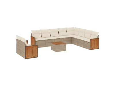 VIDAXL  Salon de jardin 11 pcs - Beige