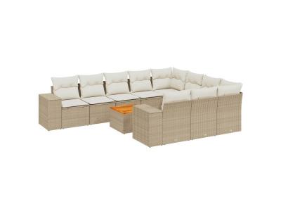 VIDAXL  Salon de jardin 11 pcs - Beige