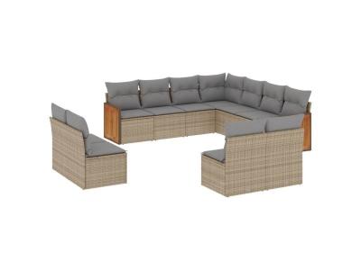 VIDAXL Salon de jardin  11 pi&egrave;ces - Beige