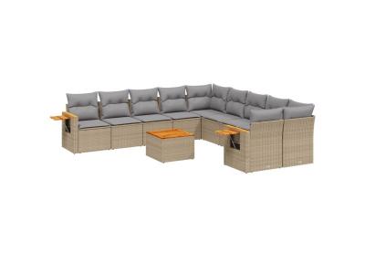 VIDAXL  Salon de jardin 11 pcs - Beige