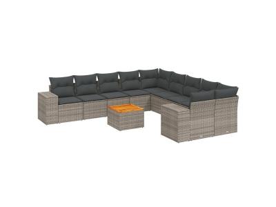VIDAXL  Salon de jardin 11 pcs - Gris