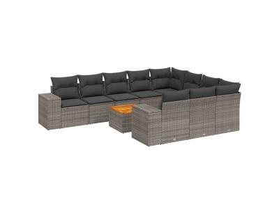 VIDAXL  Salon de jardin avec coussins - Gris
