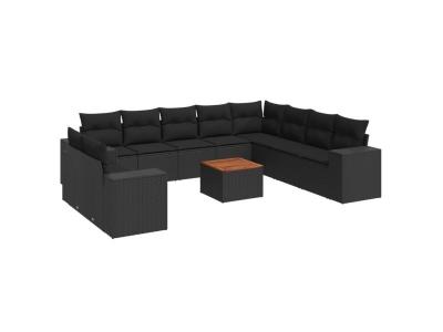VIDAXL Salon de Jardin avec Coussins 14 pcs, Canap&eacute;s de Terrasse, Ensemble de Meubles de Patio, Mobilier d'Ext&eacute;rieur, 3257172
