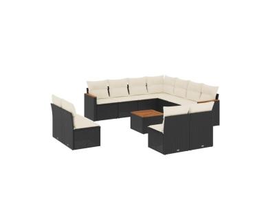 VIDAXL  Salon de jardin 12 pcs - Noir
