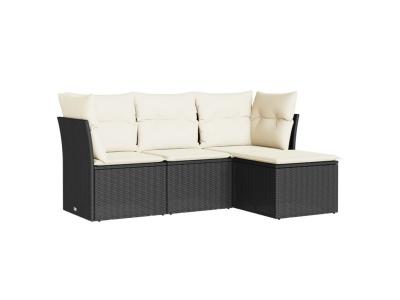 VIDAXL  Salon de Jardin avec Coussins 4 pcs, Canap&eacute;s avec Pieds R&eacute;glables, Ensemble de Meubles d'Ext&eacute;rieur Patio Terrasse, 3249375 