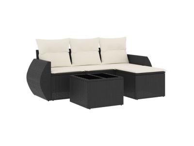 VIDAXL  Salon de jardin 5 pcs - Noir