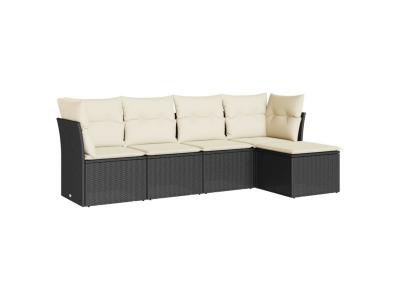 VIDAXL  Salon de jardin 5 pcs - Noir