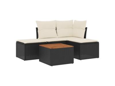 VIDAXL  Salon de Jardin 5 pcs - Noir