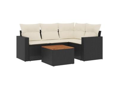 VIDAXL  Salon de jardin 5 pcs - Noir