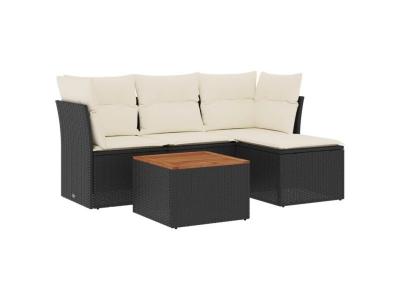 VIDAXL  Salon de jardin 5 pcs noir