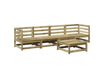 VIDAXL   Salon de jardin 5 pcs bois de pin impr&eacute;gn&eacute; Bois