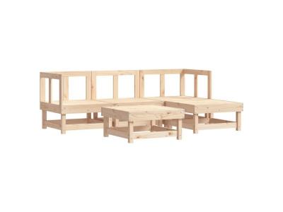  Vidaxl Salon De Jardin 5 Pcs Bois Massif De Pin