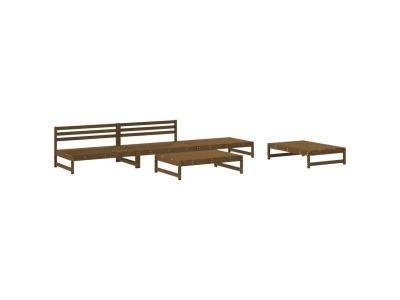 VIDAXL Salon de jardin modulable bois massif marron 5 pieces 120.0 x 84.0 x 30 5 personnes