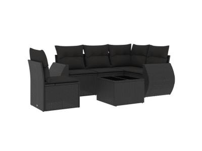 VIDAXL  Salon de jardin 6 pcs - Noir